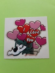vintage 80’s BJ Decal Specialties mylar unidog valentine large sticker module