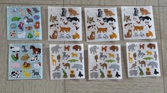 Sandylion Sticker 8 mod Micro Animals Zoo Pets Jungle Farm Cats Vintage 90s