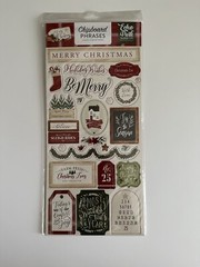 Christmas Eve Merry Home Love Holiday Echo Park Cozy Christmas Chipboard Phrases