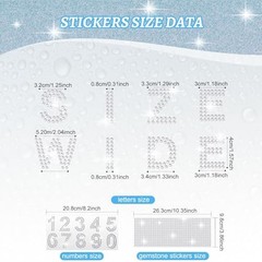 3 Sheets Glitter Letters Rhinestone Sticker Letter Bling Crystal Silver