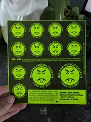 Vintage 70s Mr. Yuk Complete Indiana Poison Control Center Sticker Sheet Page