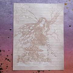 Vintage 90s Amy Brown Autumn Day dream 1999 Fairy Stationery Paper Sheets