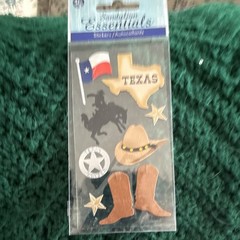 Sandylion Dimensional Scrapbooking Stickers Cowboys & Western Texas Multicolor