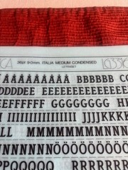Letraset 3 INSTANT LETTERING Transfer Letters 36pt Italia Medium NICE 2