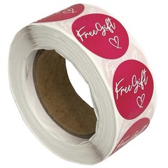 O3 Stickers 1″ Free Gift 500ct Dark Pink Labels