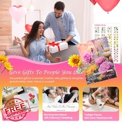 Teozeqe Transparent Flower Sticker Book 168PCS Morning Dew Bloom Unique