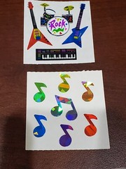 Sandylion sticker 5 mod Musical instruments notes Piano Rock Guitar prisma shiny