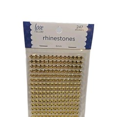 Love Nicole Yellow/Golden Rhinestone Stickers 6MM Craft Embellishment 247 Count