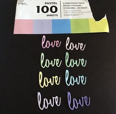 “ love “ Word Die Cut Embellishments 8pcs 1” x 1-1/4” Scrapbook Cards Crafts