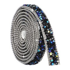 Self Adhesive Resin Rhinestone Strips, Diamond Bling for Crafts, Black AB