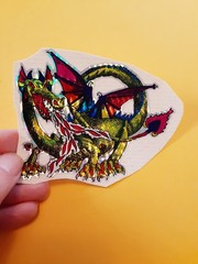 vintage 80’s Decal Specialties BJ prism dragon large sticker *used*