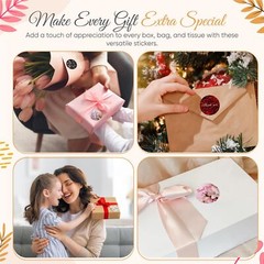 500 Pcs Floral Thank You Stickers, 1.5 Inch Thank You Stickers for Small Busi…