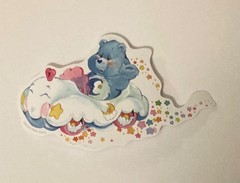 Care Bears Good Night Bear Matte Sticker 3 3/4″ x 2″~ Junk Journal Supplies