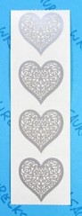 Gray Brocade Heart Stickers Vintage Mrs. Grossman’s
