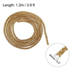 4mm x 1.2m Rhinestone Rope Crystal Rope Gold with Aglets