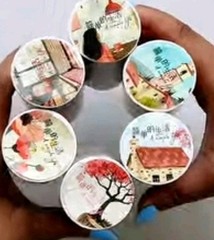 Roll of Large Artistic Stickers People Dogs A Simple Life 15 Painting Print Pets