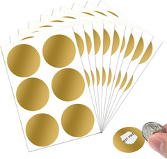 60Pcs Gold Scratch Off Stickers,2inch Round Scratch-Off Labels Self-AdhesiveEasy