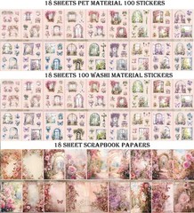 300 Pre-Cut Washi Stickers for Scrapbooking & Journaling – Garden Landscape Desi