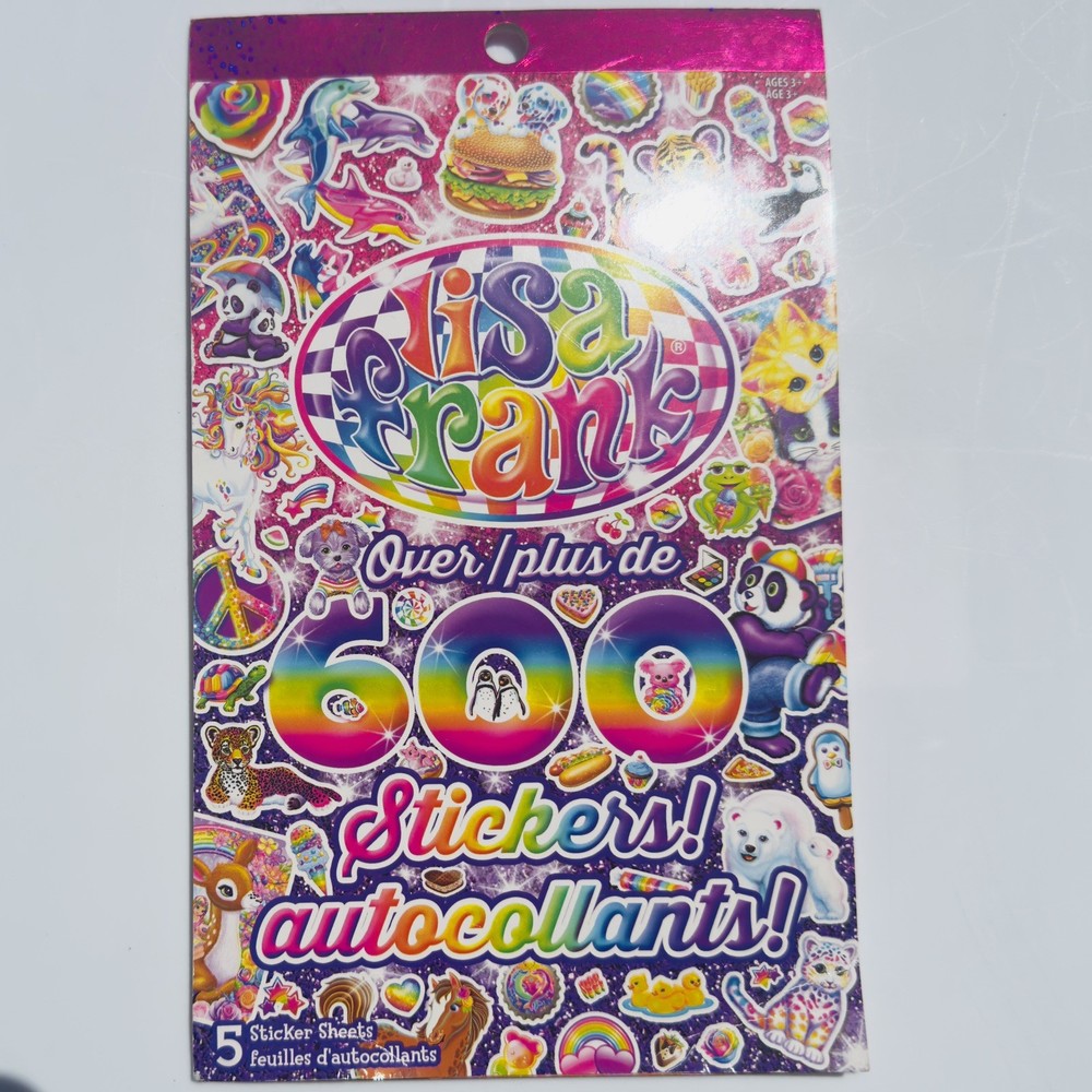 Lisa Frank Sticker Book Over 600 Stickers Rainbow Retro 90’s 80’s Colorful NEW