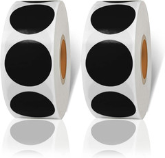 Black Circle Stickers 2000Pcs Dot Stickers, 1 Inch round Write Coding Labels Can