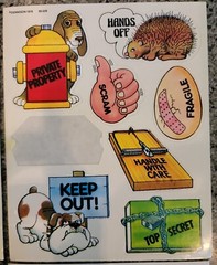 4 Vintage 80s Hallmark 79 Dennison Stickers teacher diary humor words stick ons