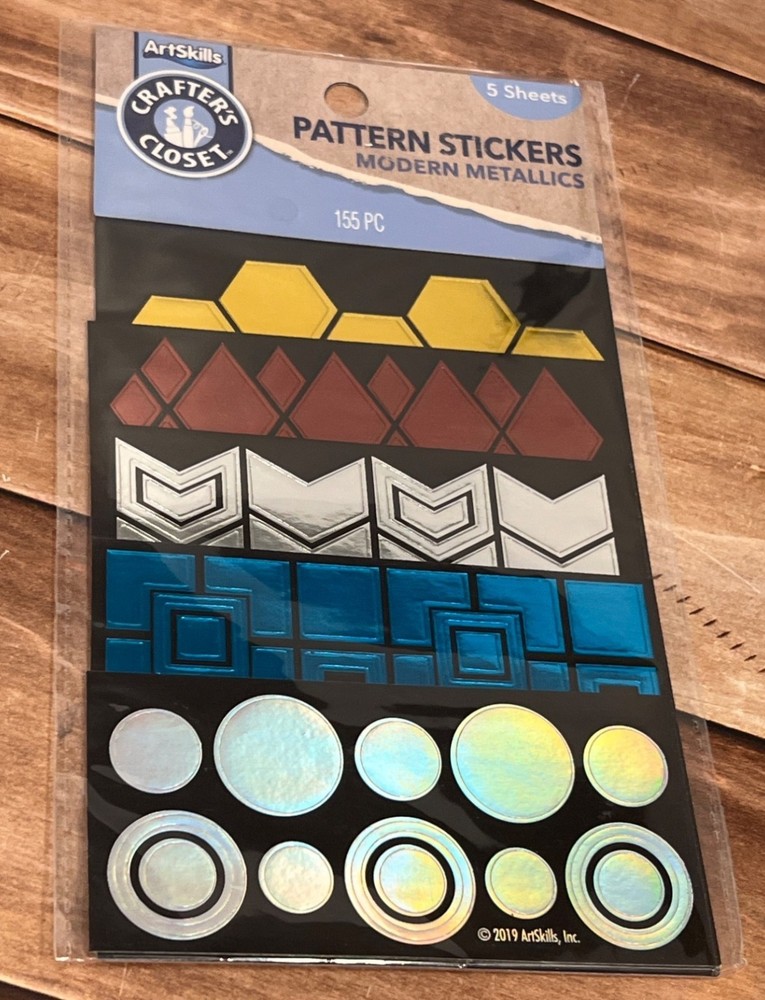ArtSkills Crafters Closet geometric pattern Stickers Modern Metallics PA-6687