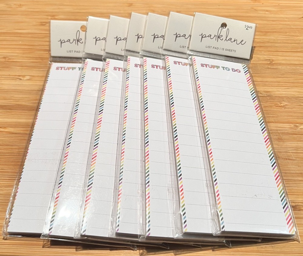 7 PKGs LOT of Park Lane List Pads-Stuff To Do NEW IN PACKAGES