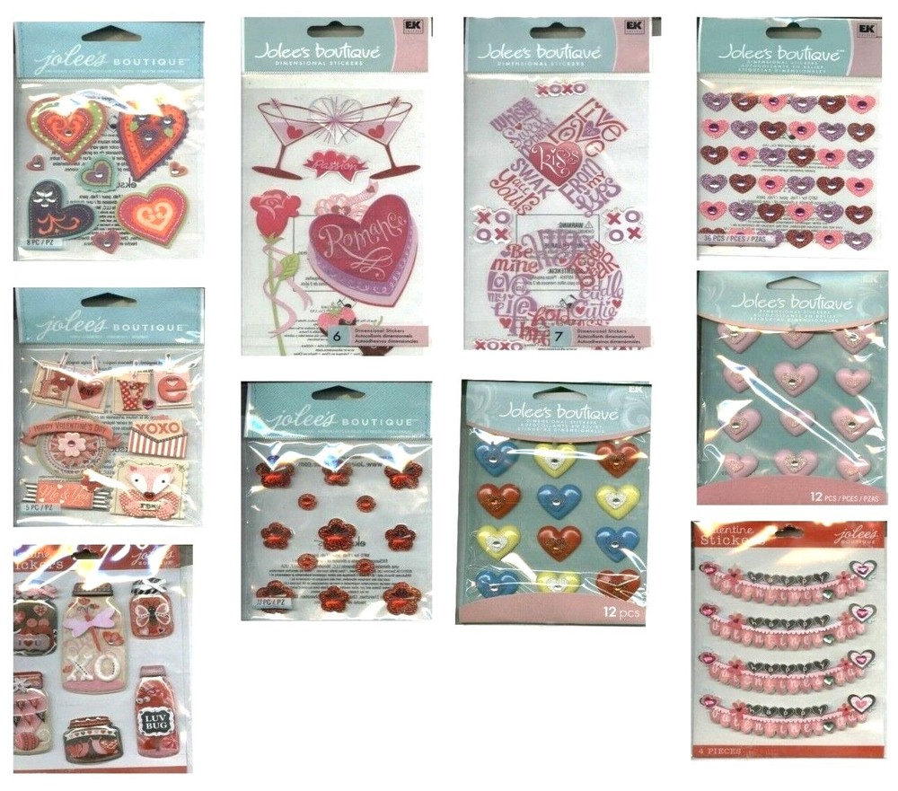 VALENTINE Valentine’s Day Love Hearts Hugs Kisses Kiss Stickers U PICK