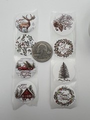 25mm Christmas Decorative Stickers 8 Different Designs 500/Roll