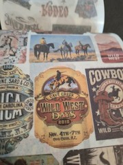 30 Pgs Of Washi Stickers & 20 Sheets Of Ephemera Papers New Style Wild Wild West