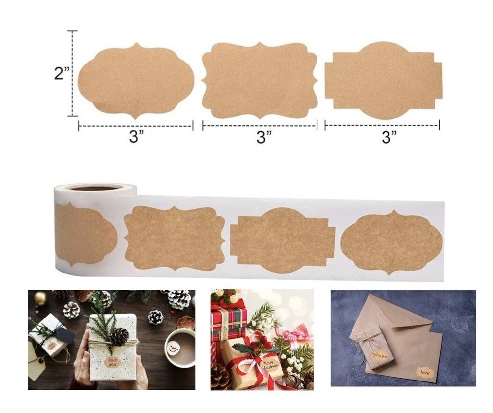 Gift Tags Labels 300pcs Natural Kraft Blank Labels For Crafts Gifts Jars 2”x3”