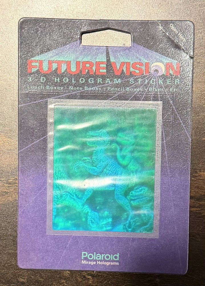 Dinosaur Rare 1993 Future Vision 3D Mirage Hologram Brand New Vintage Sticker