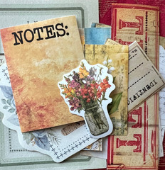 #799 – 20 small pcs – VINTAGE BUTTERFLY FLORAL SCRAPBOOK JUNK JOURNAL KIT / LOT