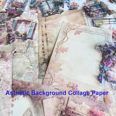 64 Sheets Vintage Floral Scrapbooking Kit, Precut Floral Natural Garden Flowers