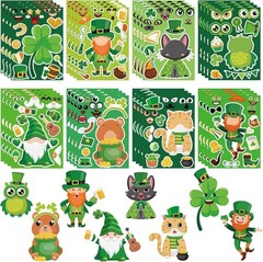 32 Sheets Irish St. Patrick’s Day Stickers Kit for Kids – DIY Art & Party Favors