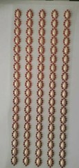 CraftbuddyUS 5 Oval with Pearl Self Adhesive Rhinestone Stripes,Color-RED