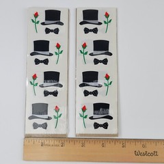 24 Vintage Mrs Grossmans Top Hat Rose Bow Tie Sticker Strips Wedding Prom 288 Pc