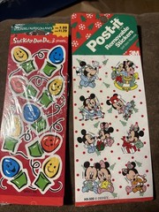 Vintage Mickey Mouse Stickers Disney Christmas 3M Post-It Removable Stickers +1