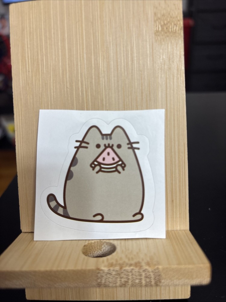 Pusheen Cat with Watermelon Sticker 2 x 2 Inches