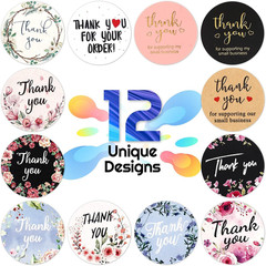 Thank You Small Stickers Rolls, 2500Pcs 1 Inch Thank You for Supporting My Small