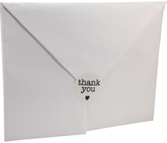 White with Black Thank You Stickers | 1″ Inch Round | 500 Pack