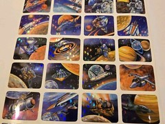 Vintage Prismatic Foil Stickers Space Astronauts Planets Aliens Spaceships New