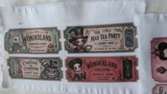 Alice in Wonderland Junk Journal Sublimation Fabric Ephemera Embellishments HM