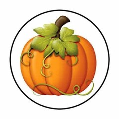 48 PUMPKIN FALL AUTUMN ENVELOPE SEALS LABELS STICKERS 1.2″ ROUND