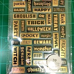 HALLOWEEN Sticker Sheet, 39 Pieces, Momenta Frightful Spooky Words Quotes