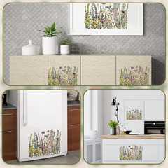 3 Sheets Rub on Transfer Stickers, Wild Flowers and Plants Pattern