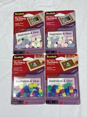4x 3M Scotch Tie-Downs Adhesive Dots 2x Jewel 2x Pastel 20-Pieces Each Acid Free