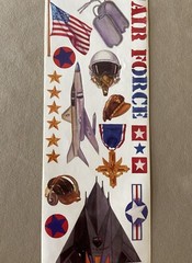 Sheet Of “Air Force” Stickers~Sheet Is 12” X 4 1/2” & Includes 20 Stickers, New!