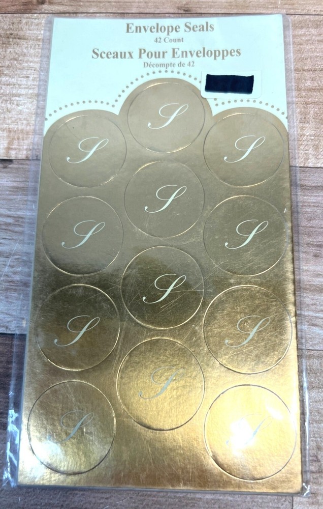 Gold Foil Initial «S» Envelope Seals 42 Count Studio 18 Decorative Stickers 6688
