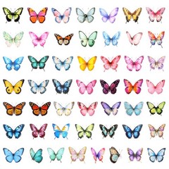 50 Pcs Butterflies for Crafts, Butterfly Stickers 2.0 to 2.5 inches, Multi